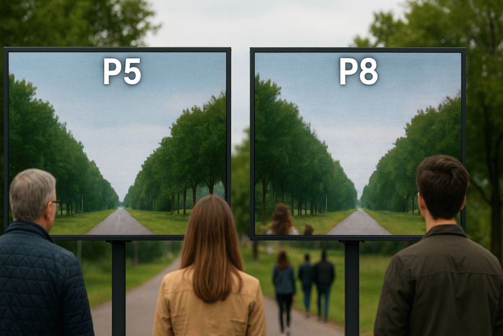 P5 или P8 на улице: как не переплатить и сохранить читаемость с расстояния
